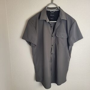 Kenneth Cole Men's Slim Fit Gray Button Up Shirt Size M EUC